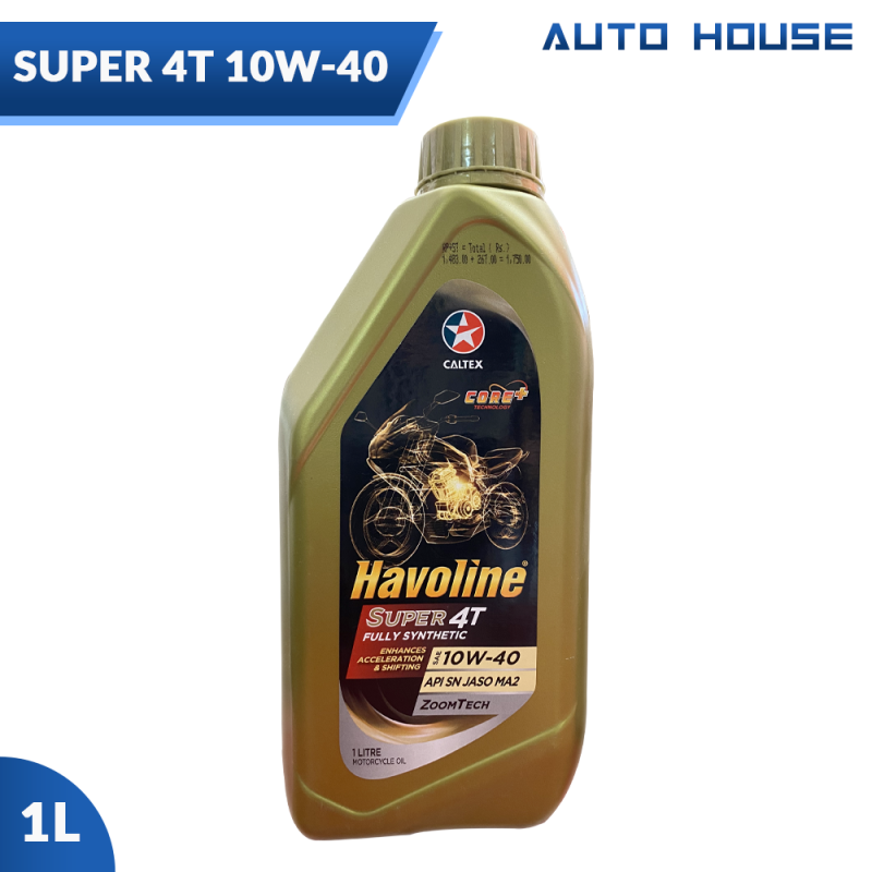 Havoline Super 4T SN Jaso MA2 10W-40 Fully Synthetic Zoom Tech 1L