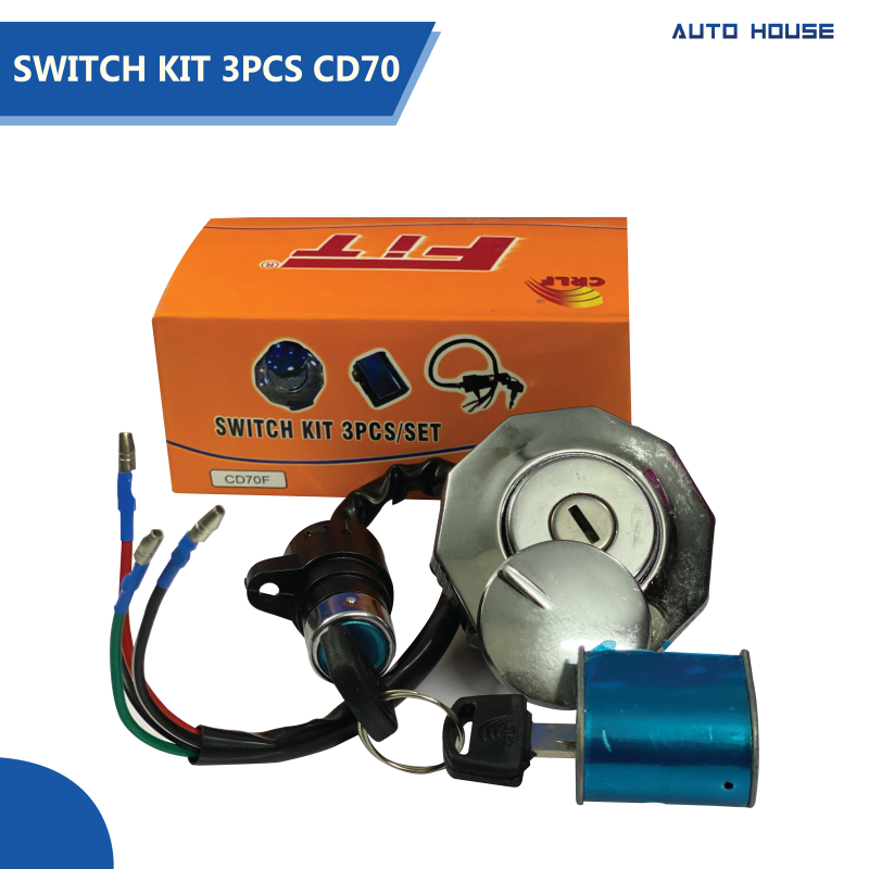 Fit Switch Kit 3Pcs/Set CD70 Ignition Switch, Handle Lock, Fuel Tank Cap